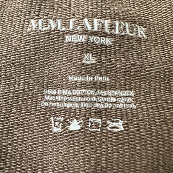 MM LaFleur Sweatshirt Womens XL Brown Stretch Crew Neck Pullover Long Sleeve - Picture 5 of 8